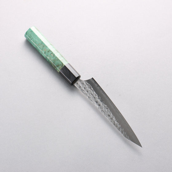 Yu Kurosaki Senko Ei SG2 Hammered Petty-Utility 130mm Green Stabilized Wood Handle - Seisuke Knife