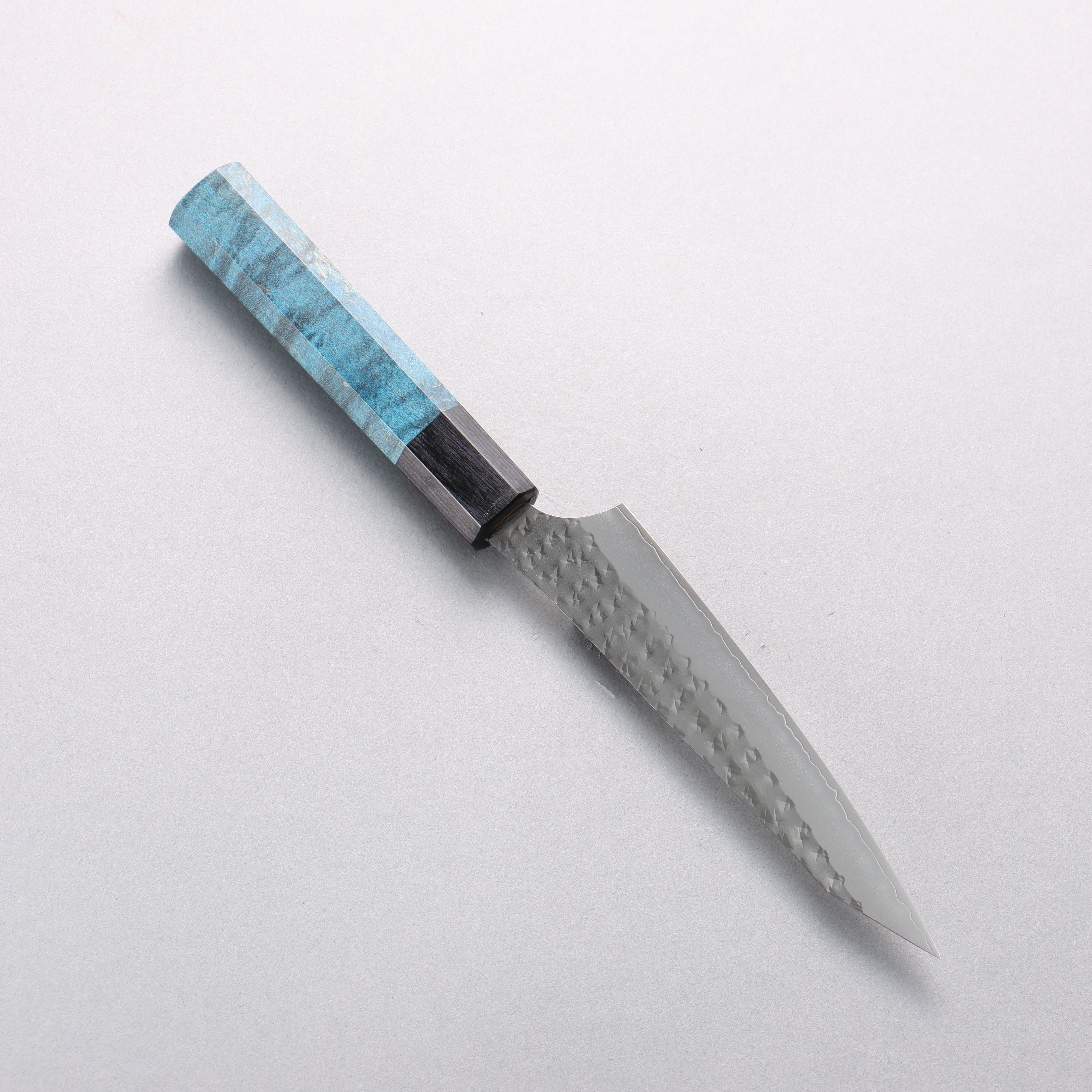 Yu Kurosaki Senko Ei SG2 Hammered Petty-Utility 130mm Blue Stabilized Wood Handle - Seisuke Knife