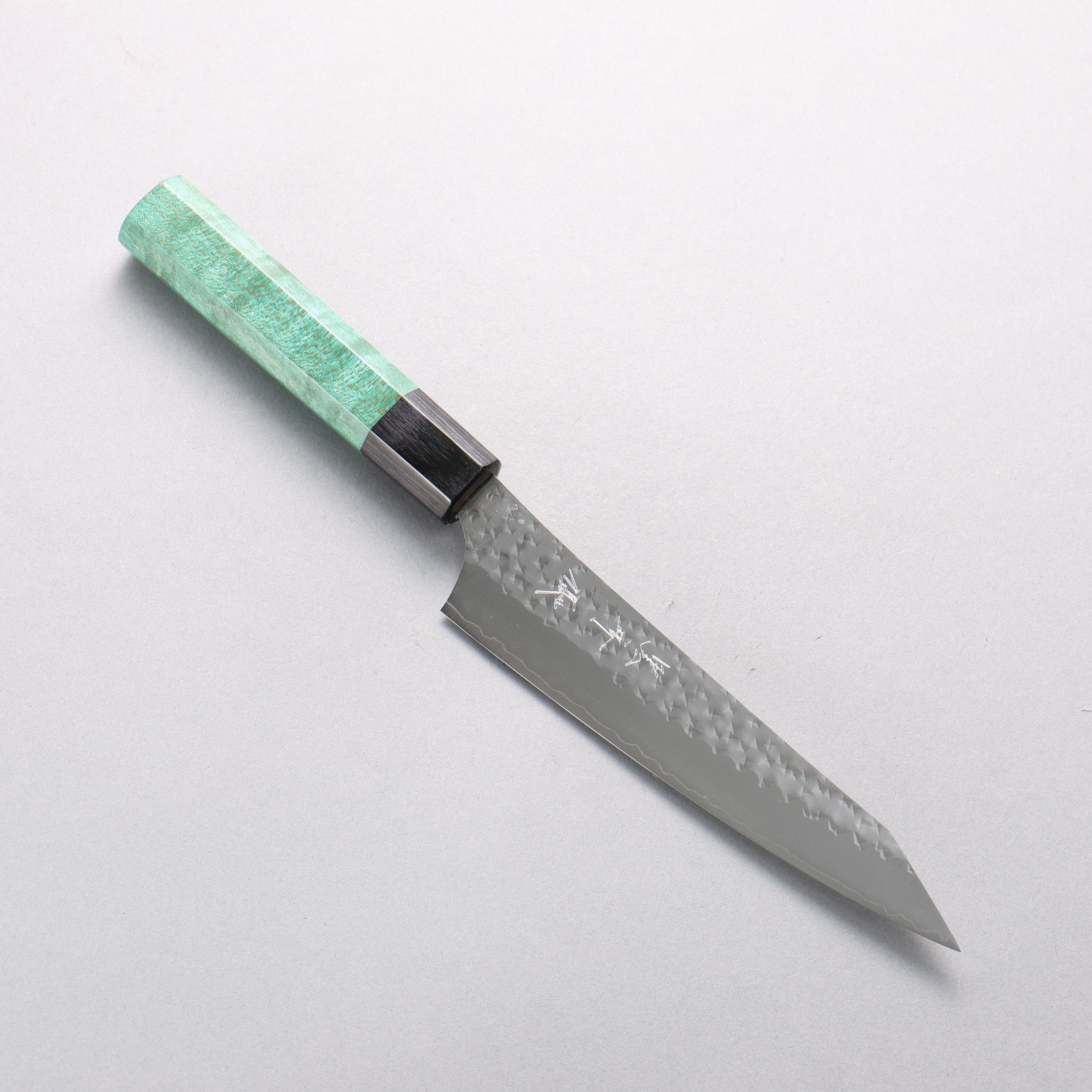 Yu Kurosaki Senko Ei SG2 Hammered Petty-Utility 150mm Green Stabilized Wood Handle - Seisuke Knife