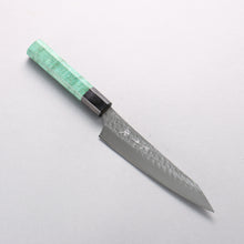  Yu Kurosaki Senko Ei SG2 Hammered Petty-Utility 150mm Green Stabilized Wood Handle - Seisuke Knife
