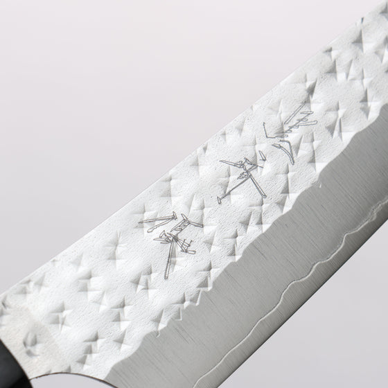 Yu Kurosaki Senko Ei SG2 Hammered Petty-Utility 150mm Red Stabilized Wood Handle - Seisuke Knife