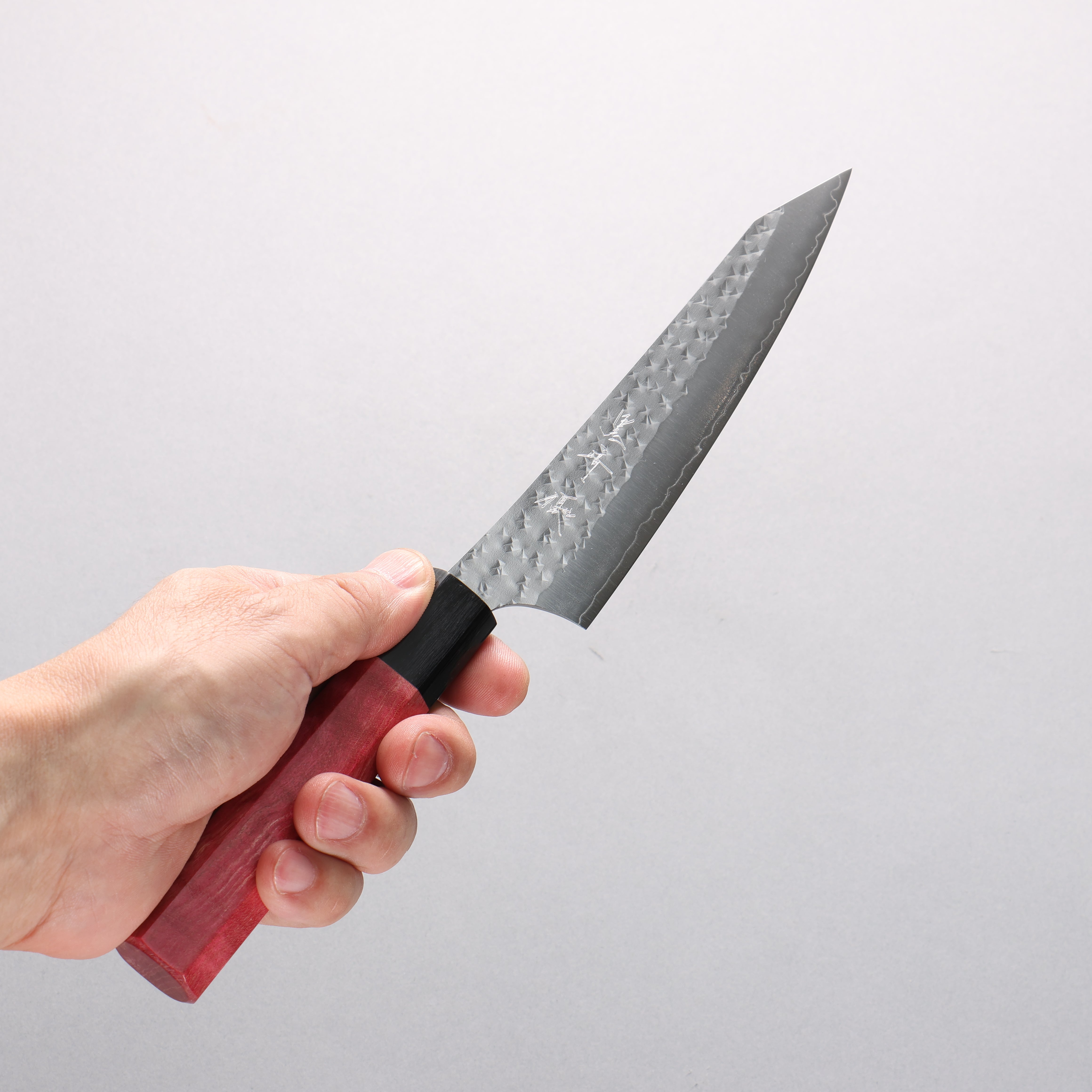 Yu Kurosaki Senko Ei SG2 Hammered Petty-Utility 150mm Red Stabilized Wood Handle - Seisuke Knife