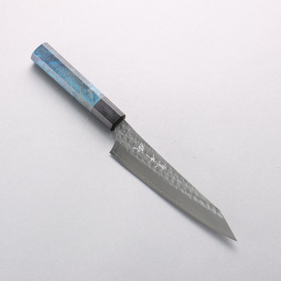 Yu Kurosaki Senko Ei SG2 Hammered Petty-Utility 150mm Blue Stabilized Wood Handle - Seisuke Knife