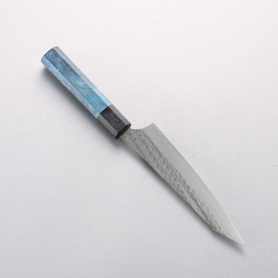 Yu Kurosaki Senko Ei SG2 Hammered Petty-Utility 150mm Blue Stabilized Wood Handle - Seisuke Knife