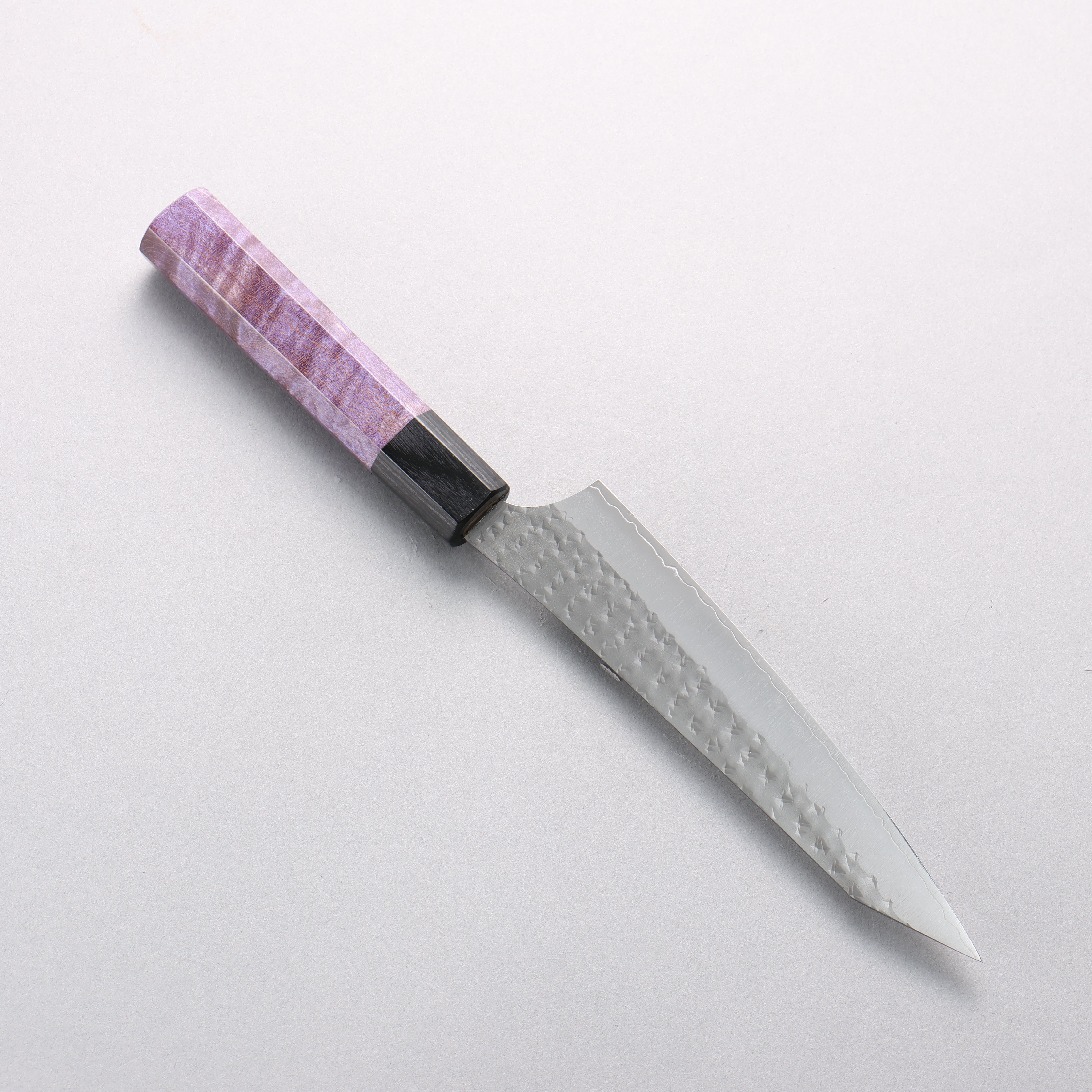 Yu Kurosaki Senko Ei SG2 Hammered Petty-Utility 150mm Purple Stabilized Wood Handle - Seisuke Knife