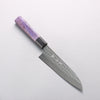Yu Kurosaki Senko Ryu SG2 Hammered Small Santoku 150mm Purple Stabilized Wood Handle - Seisuke Knife - Slide 1