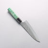 Yu Kurosaki Fujin SG2 Hammered Small Santoku 150mm Green Stabilized Wood Handle - Seisuke Knife - Slide 2