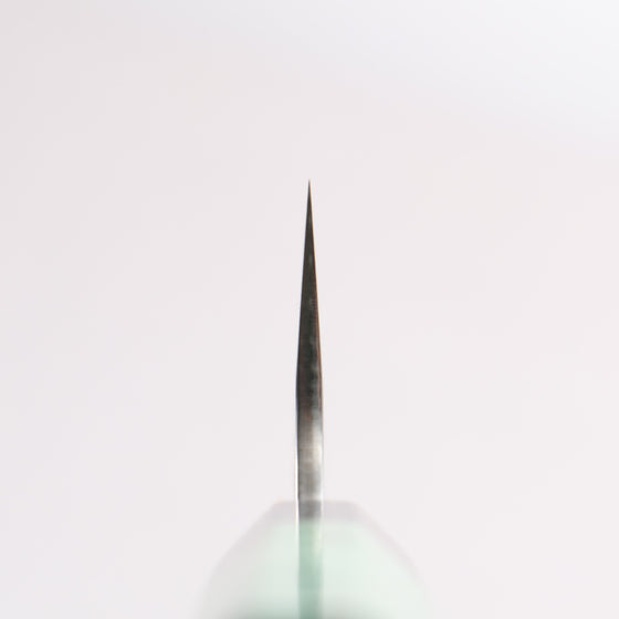 Yu Kurosaki Fujin SG2 Hammered Small Santoku 150mm Green Stabilized Wood Handle - Seisuke Knife