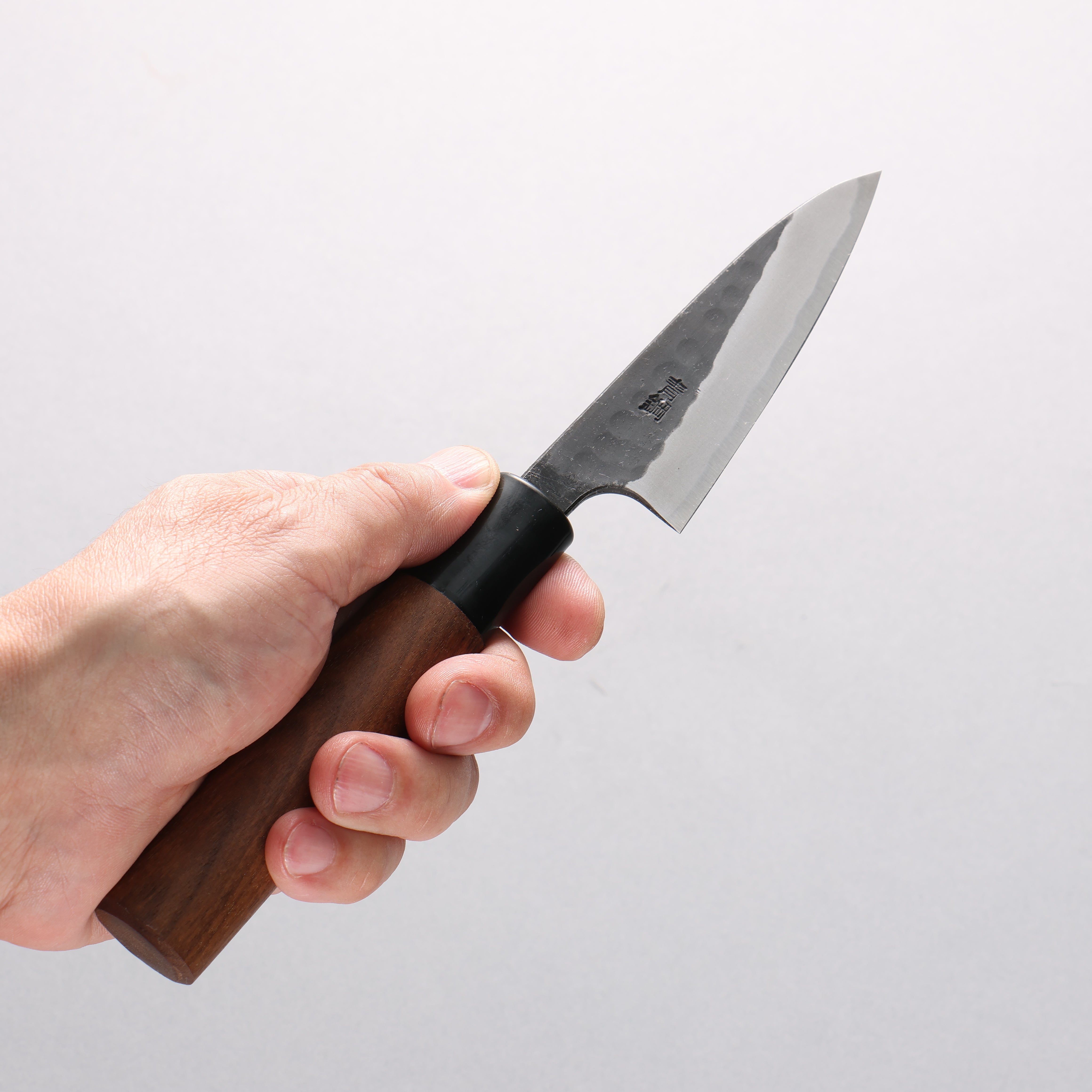 Nao Yamamoto Yasuki Blue Steel Kurouchi Hammered Paring 90mm Walnut Handle - Seisuke Knife