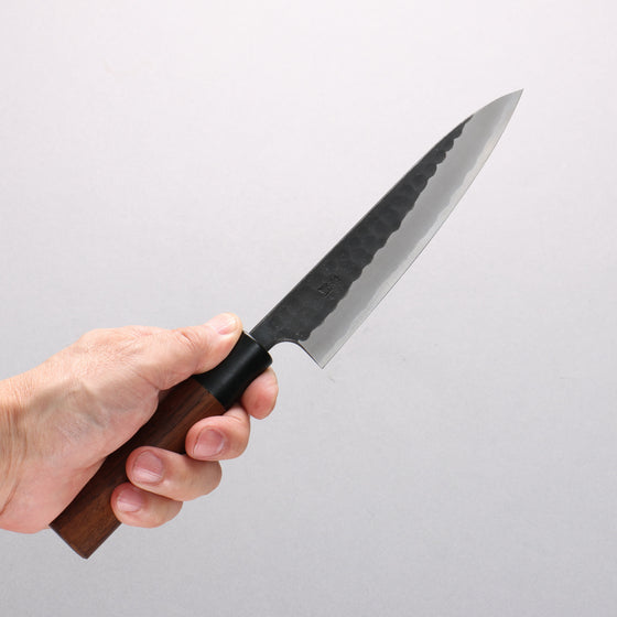 Nao Yamamoto Yasuki Blue Steel Kurouchi Hammered Petty-Utility 150mm Walnut Handle - Seisuke Knife