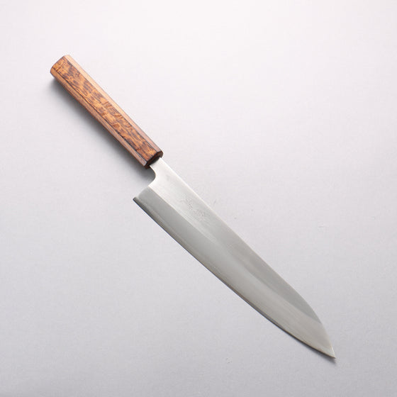 Oul White Steel No.1 Gyuto 240mm Oak (Baikoku / Soot Black) Handle - Seisuke Knife