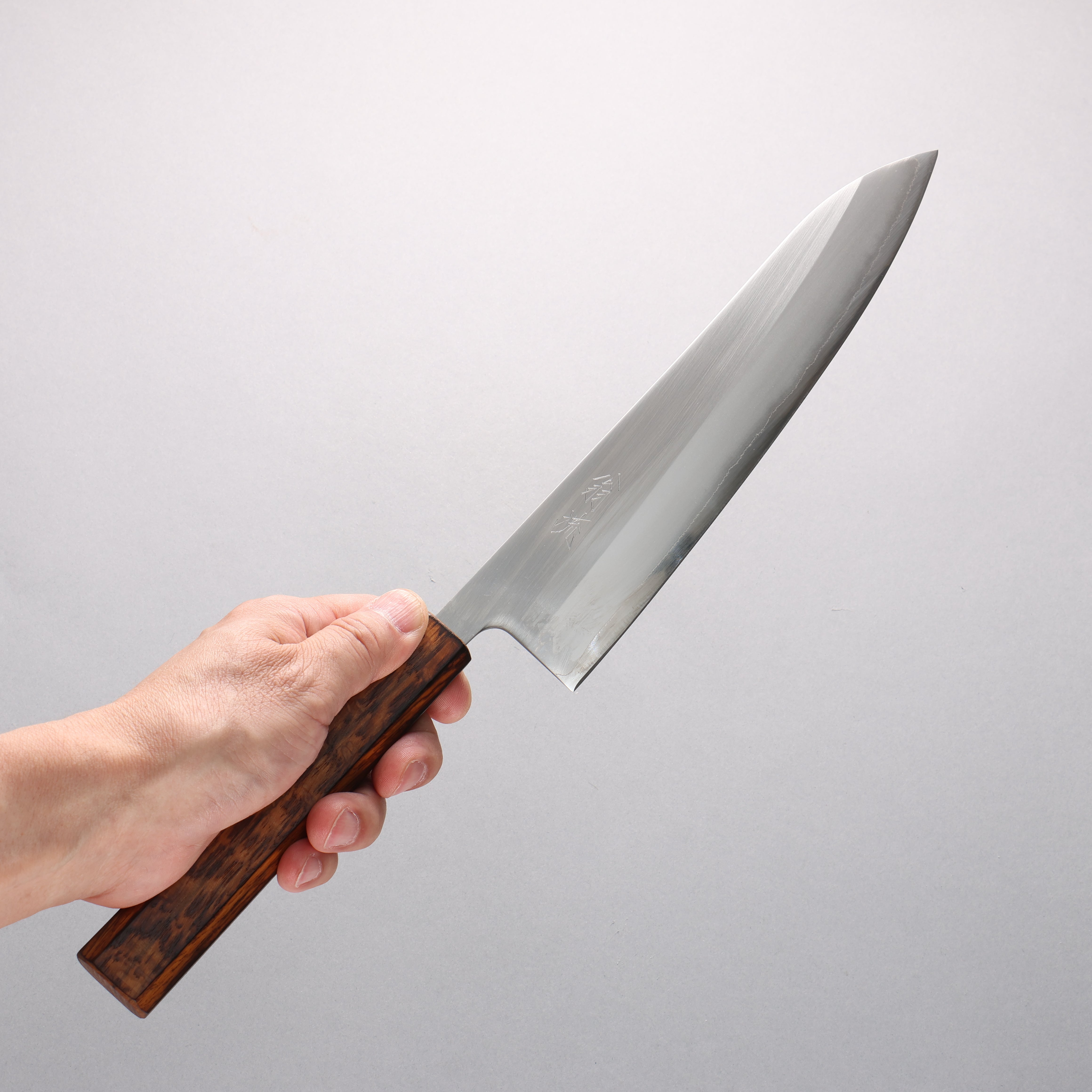 Oul White Steel No.1 Gyuto 240mm Oak (Baikoku / Soot Black) Handle - Seisuke Knife