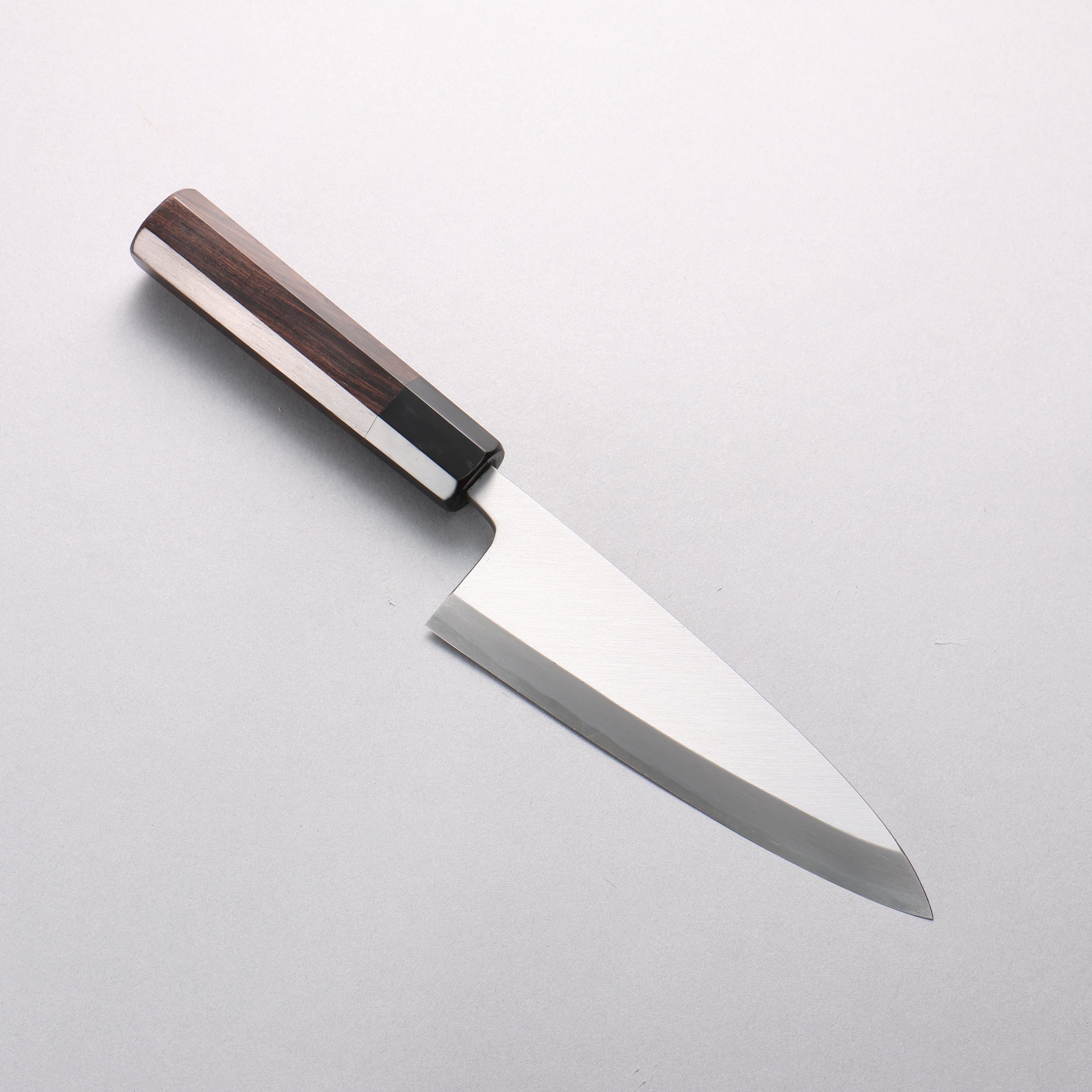 Minamoto Akitada White Steel No.2 Aideba 165mm Ebony Wood & Black Water Buffalo Horn Handle - Seisuke Knife