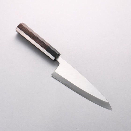 Minamoto Akitada White Steel No.2 Aideba 165mm Ebony Wood & Black Water Buffalo Horn Handle - Seisuke Knife