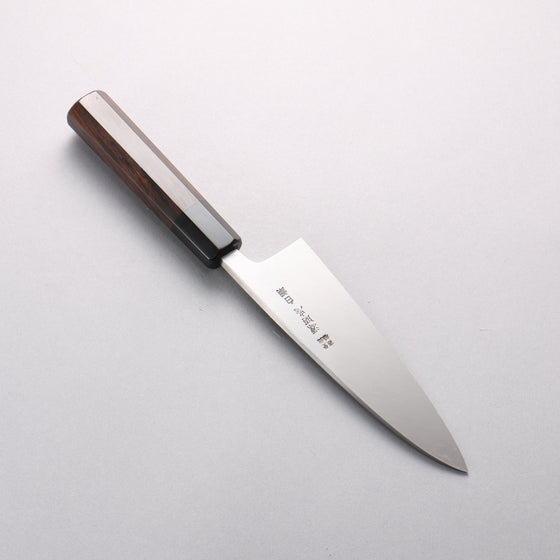 Minamoto Akitada White Steel No.2 Aideba 165mm Ebony Wood & Black Water Buffalo Horn Handle - Seisuke Knife