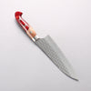 Yu Kurosaki Senko Ryu SG2 Hammered Santoku 170mm Red and Wood Pattern Acrylic Handle - Seisuke Knife - Slide 2