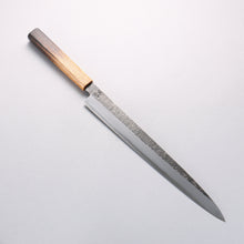  Sakai Takayuki Homura Guren Blue Steel No.2 Hammered Black Finished Yanagiba 300mm Burnt Oak Handle - Seisuke Knife