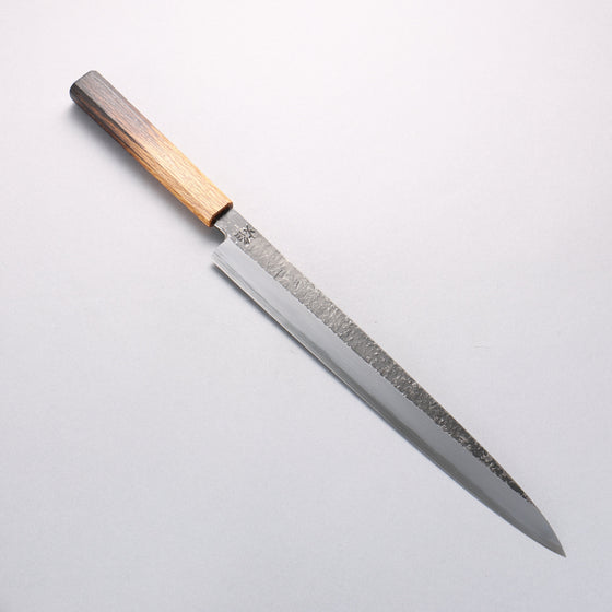Sakai Takayuki Homura Guren Blue Steel No.2 Hammered Black Finished Yanagiba 300mm Burnt Oak Handle - Seisuke Knife