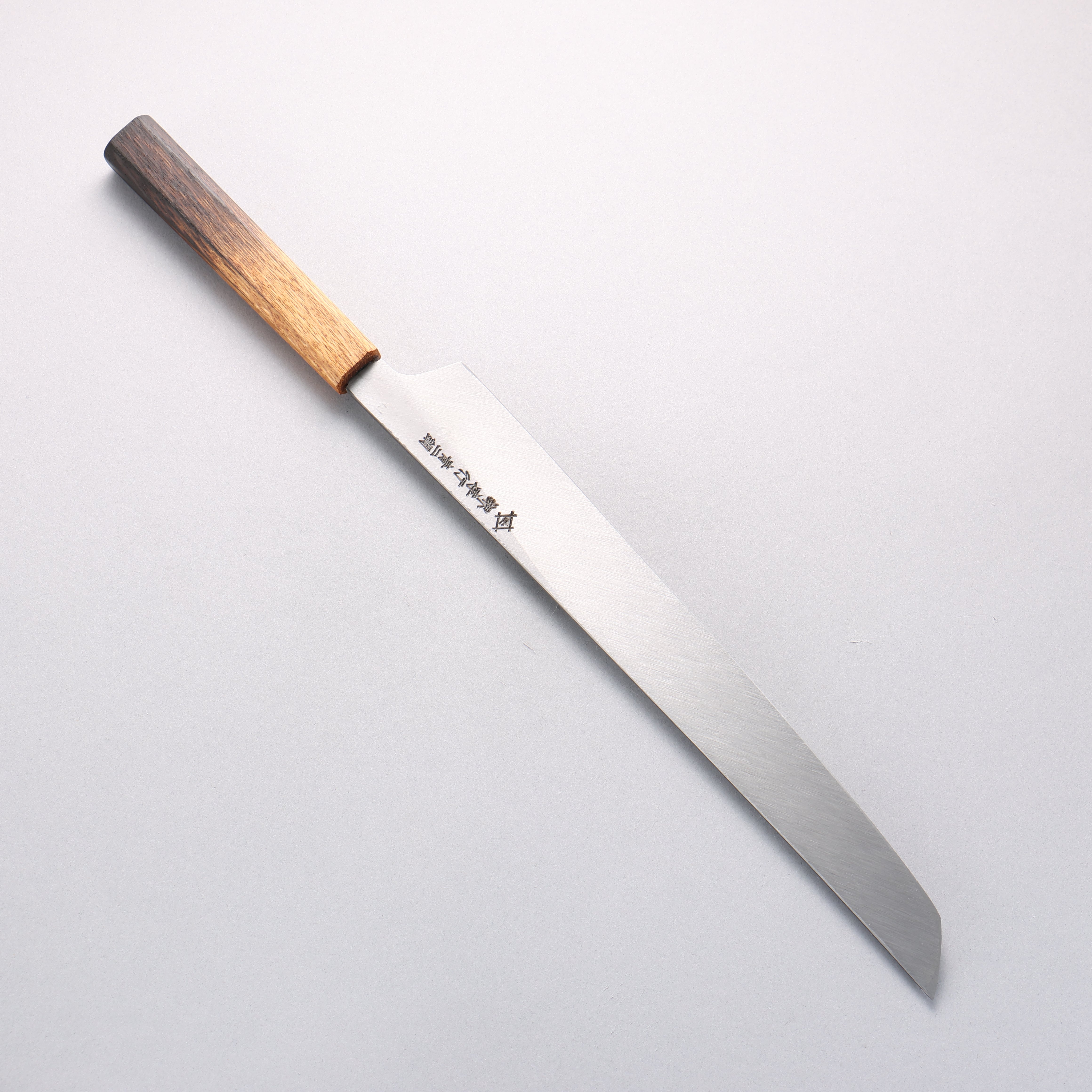 Sakai Takayuki Homura Guren Genbu Blue Steel No.2 Kurouchi Hammered Sakimaru Yanagiba 300mm Burnt Oak Handle - Seisuke Knife