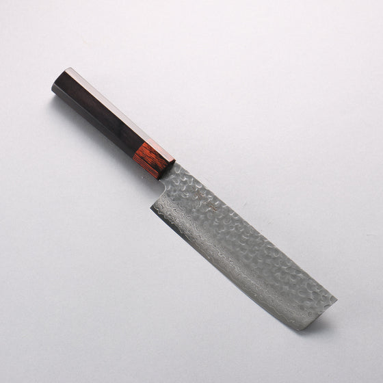 Seisuke VG10 33 Layer Hammered Damascus Usuba 160mm Black Pakkawood Handle - Seisuke Knife