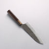 Yu Kurosaki Senko Ryu Blue Super Hammered Black Finished Santoku 170mm Ebony Wood & White Water Buffalo Horn Handle - Seisuke Knife - Slide 2