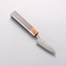  Yoshimi Kato SG2 Black Damascus Petty-Utility 80mm Ebony (ferrule: Orange Resin) Handle - Seisuke Knife