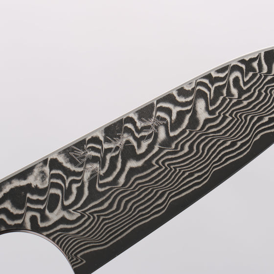 Yoshimi Kato SG2 Black Damascus Petty-Utility 80mm Ebony (ferrule: Orange Resin) Handle - Seisuke Knife