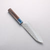 Yoshimi Kato Hyo SG2 Hammered Santoku 170mm Ebony (ferrule: Blue Marble Resin) Handle - Seisuke Knife - Slide 2