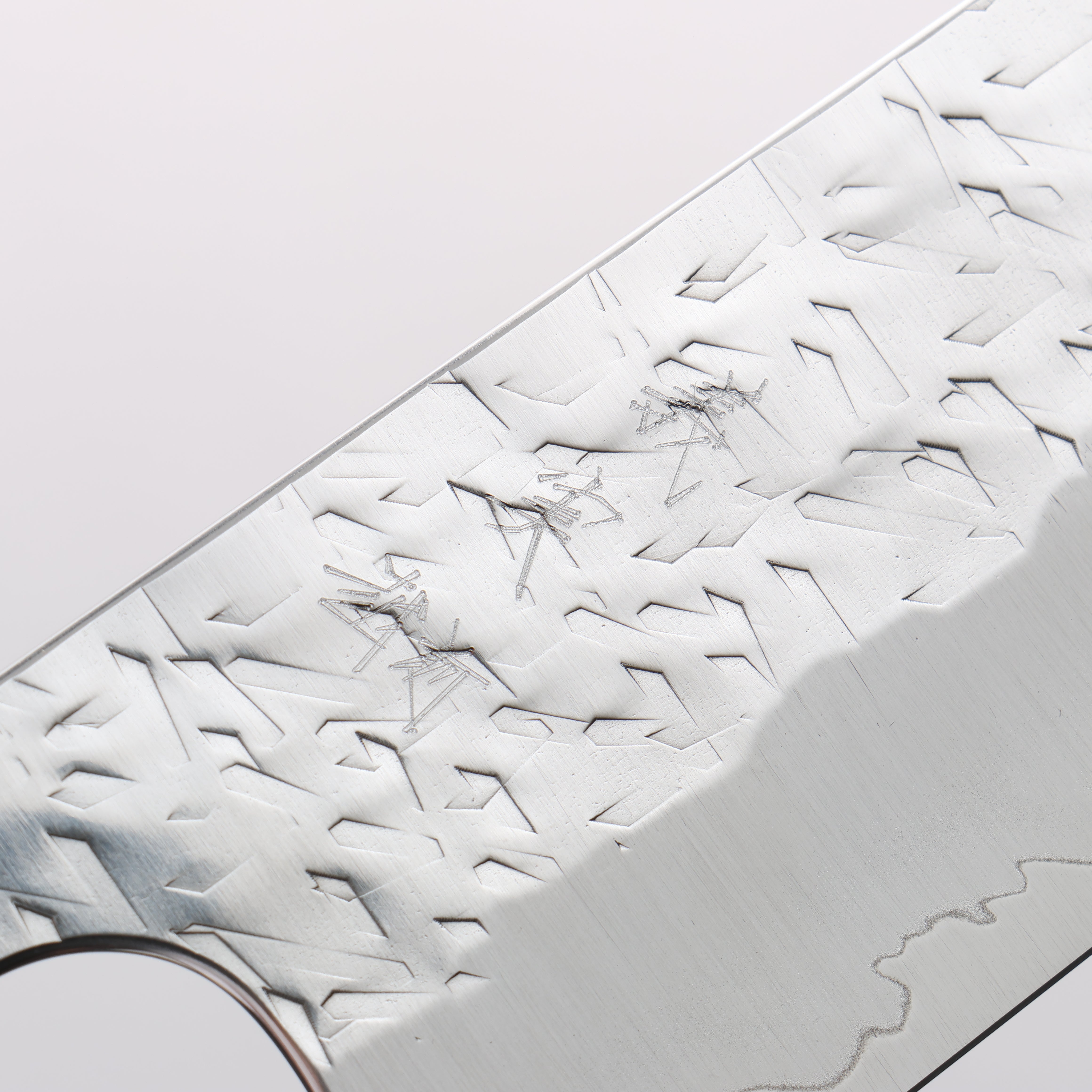 Yoshimi Kato Hyo SG2 Hammered Santoku 170mm Ebony (ferrule: Blue Marble Resin) Handle - Seisuke Knife