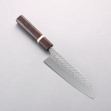 Yoshimi Kato SPG STRIX Hammered (V) Santoku 170mm Ebony Wood(With White Ring) Handle - Seisuke Knife