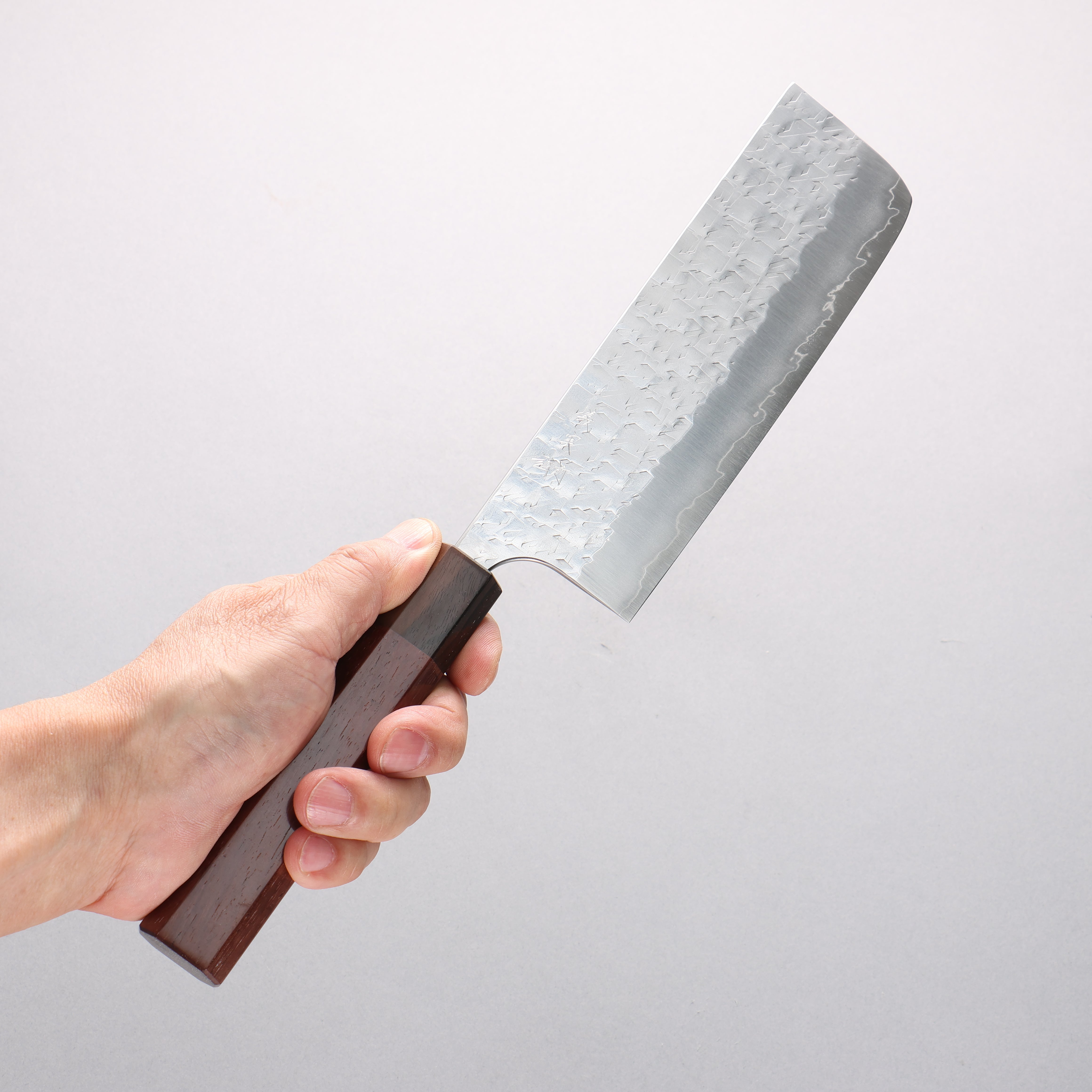 Yoshimi Kato Hyo SG2 Hammered Nakiri 165mm Shitan & Ebony Wood Handle - Seisuke Knife