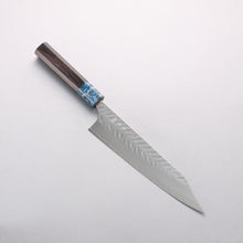  Yoshimi Kato SPG STRIX Hammered (V) Kiritsuke Gyuto 210mm Ebony (ferrule: Blue Marble Resin) Handle - Seisuke Knife