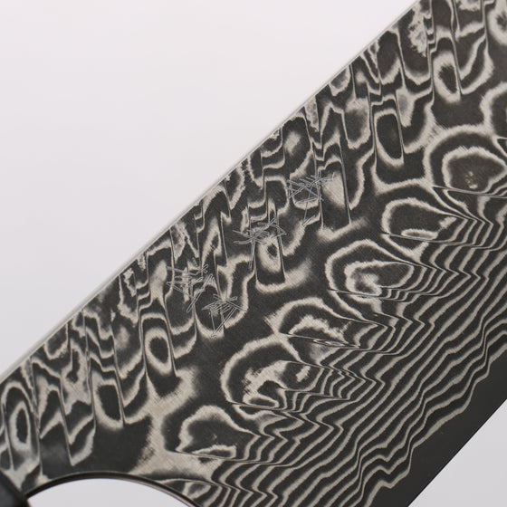 Yoshimi Kato SG2 Black Damascus Kiritsuke Gyuto 210mm Rosewood (Ferrule: Ebony) Handle - Seisuke Knife