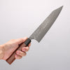 Yoshimi Kato SG2 Black Damascus Kiritsuke Gyuto 210mm Rosewood (Ferrule: Ebony) Handle - Seisuke Knife - Slide 4