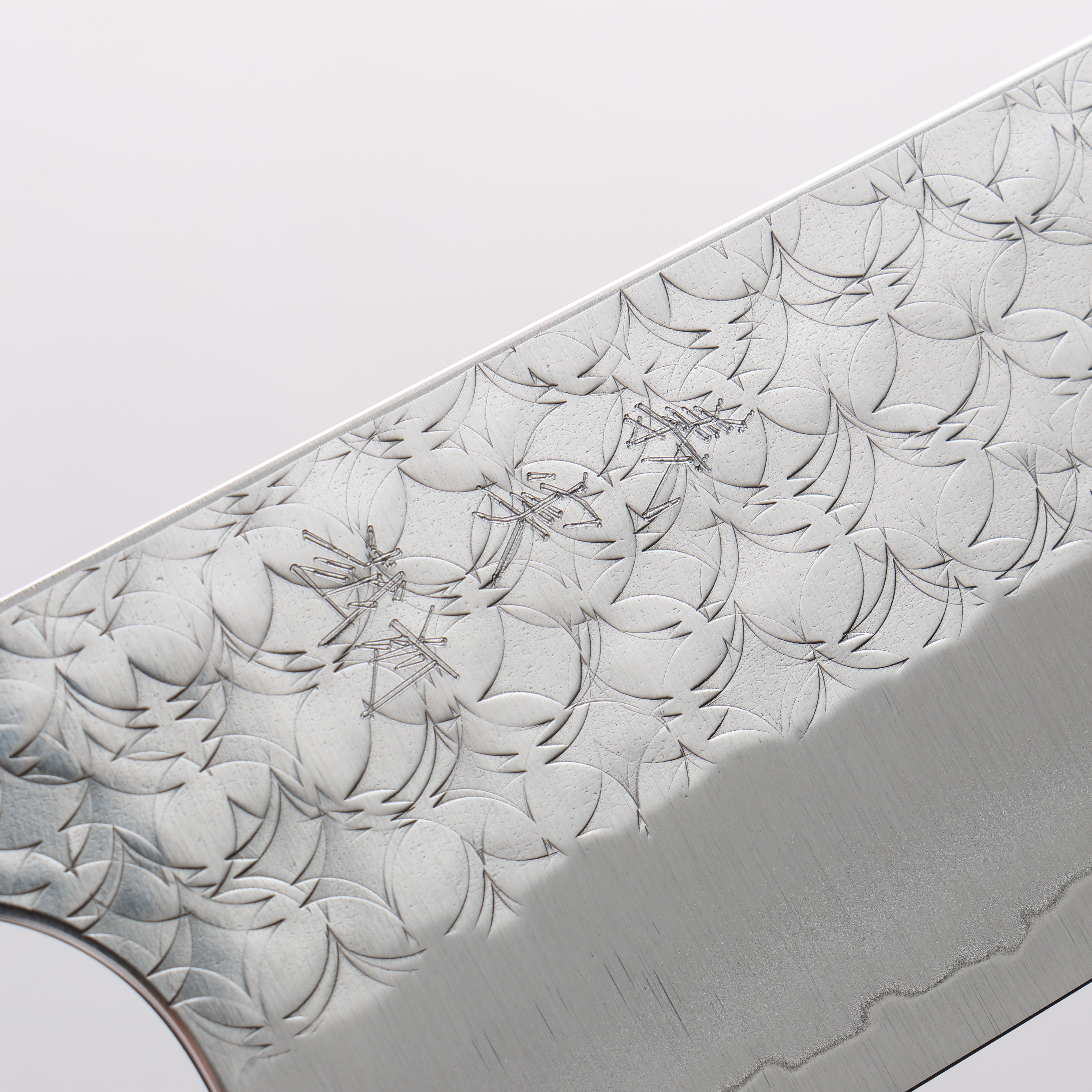 Yoshimi Kato Minamo SG2 Hammered Gyuto 210mm Ebony & Blue Marble Resin Handle - Seisuke Knife