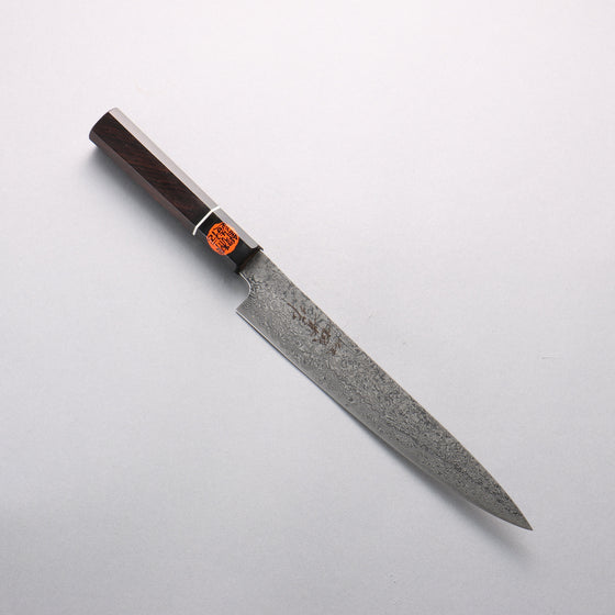 Shigeki Tanaka Habakiri SG2 Damascus Slicer 210mm Ebony Wood Handle - Seisuke Knife