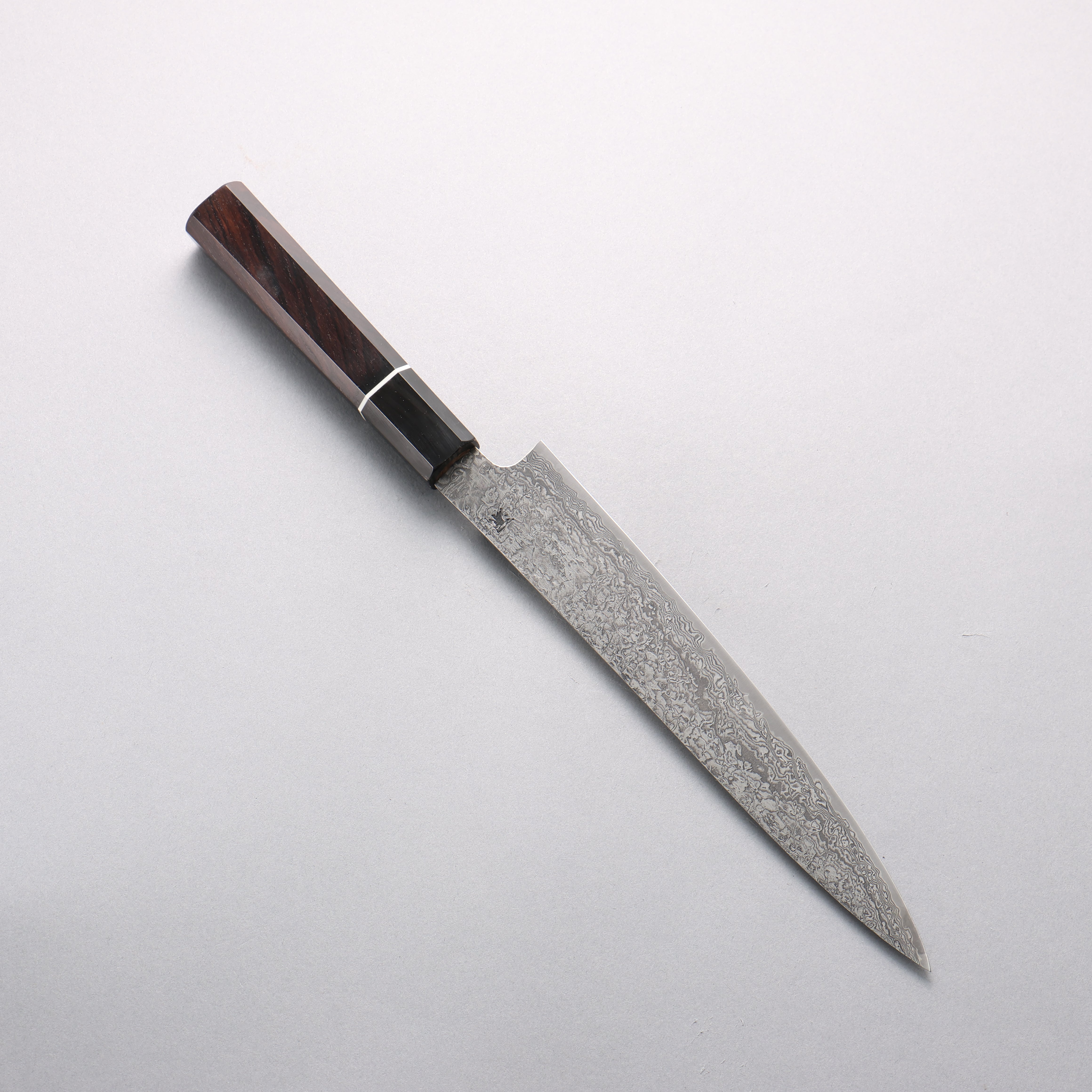 Shigeki Tanaka Habakiri SG2 Damascus Slicer 210mm Ebony Wood Handle - Seisuke Knife