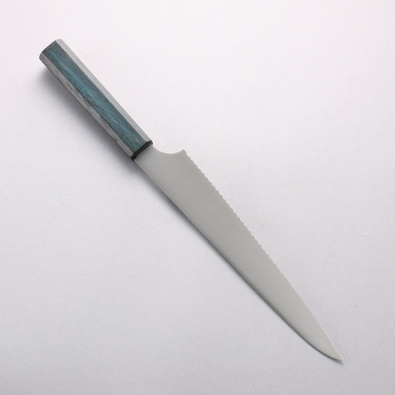 Seisuke Stainless Steel Bread Slicer 240mm Indigo Dyed Oak Handle - Seisuke Knife