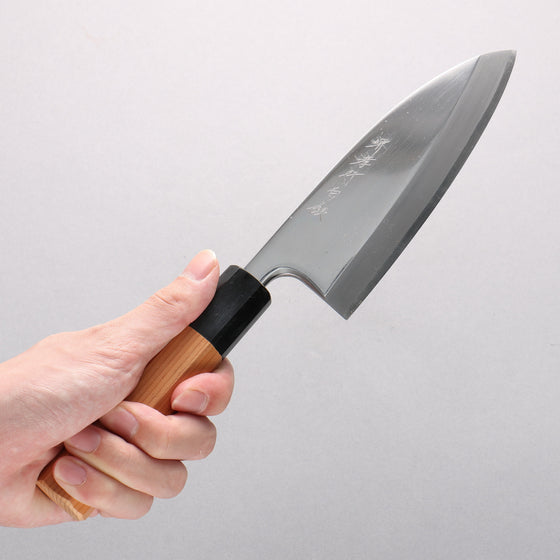 Sakai Takayuki Hakugin INOX Mirrored Finish Deba 150mm with Yew Handle - Seisuke Knife