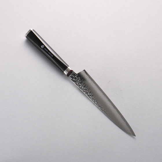 Ryusen Tanganryu VG10 67 Layer Damascus Petty-Utility 150mm Black Micarta Handle - Seisuke Knife