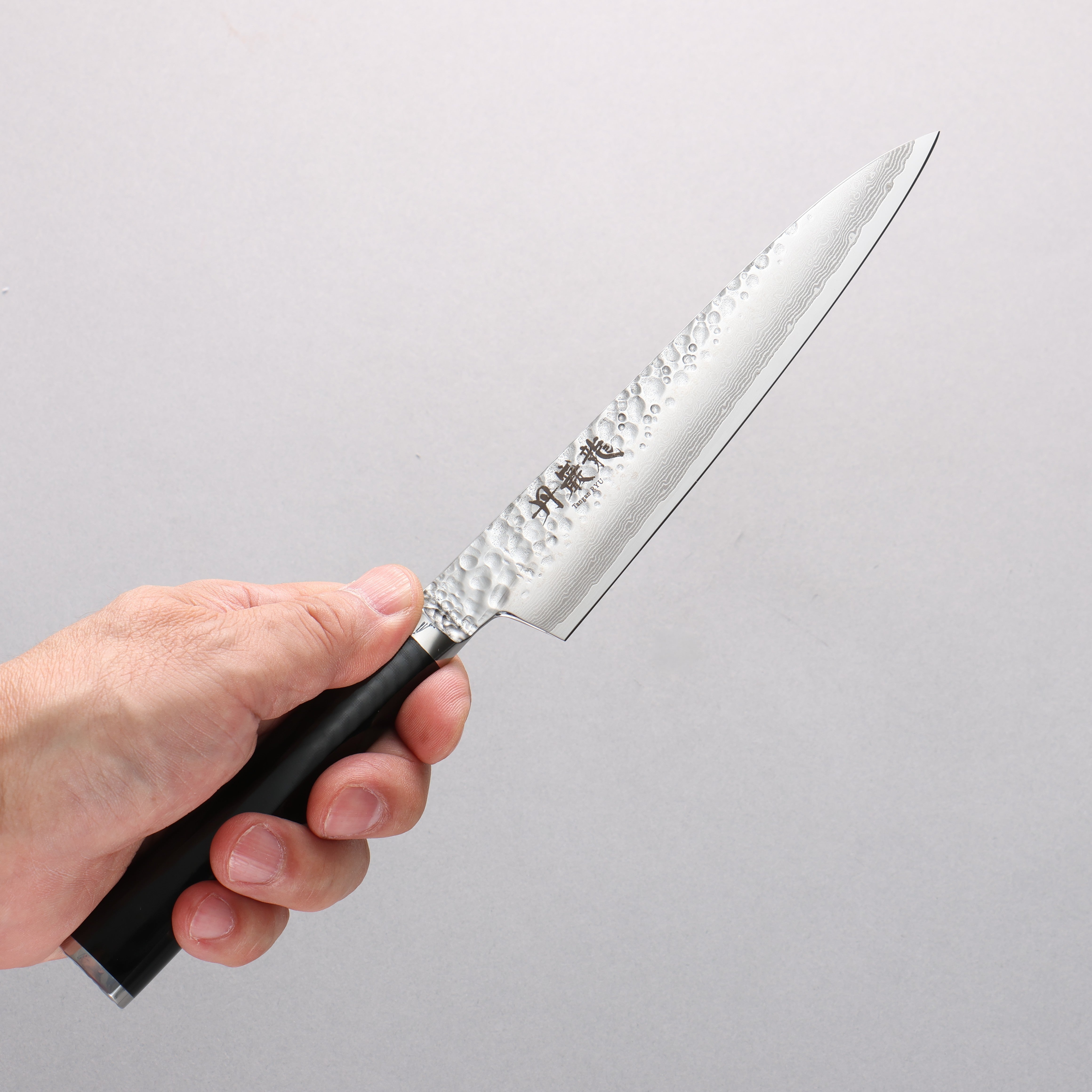 Ryusen Tanganryu VG10 67 Layer Damascus Petty-Utility 150mm Black Micarta Handle - Seisuke Knife