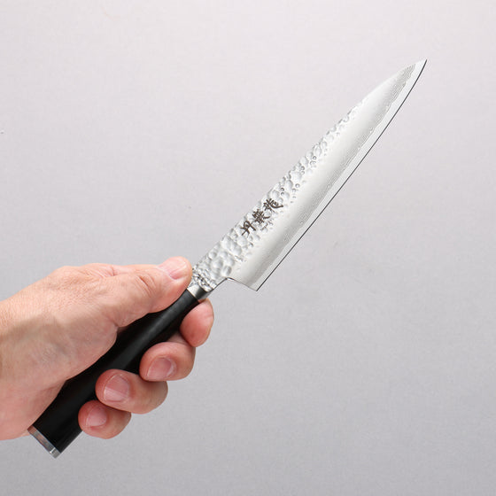 Ryusen Tanganryu VG10 67 Layer Damascus Petty-Utility 150mm Black Micarta Handle - Seisuke Knife