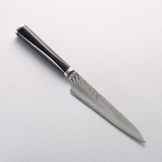 Ryusen Tanganryu VG10 67 Layer Damascus Petty-Utility 135mm Black Micarta Handle - Seisuke Knife