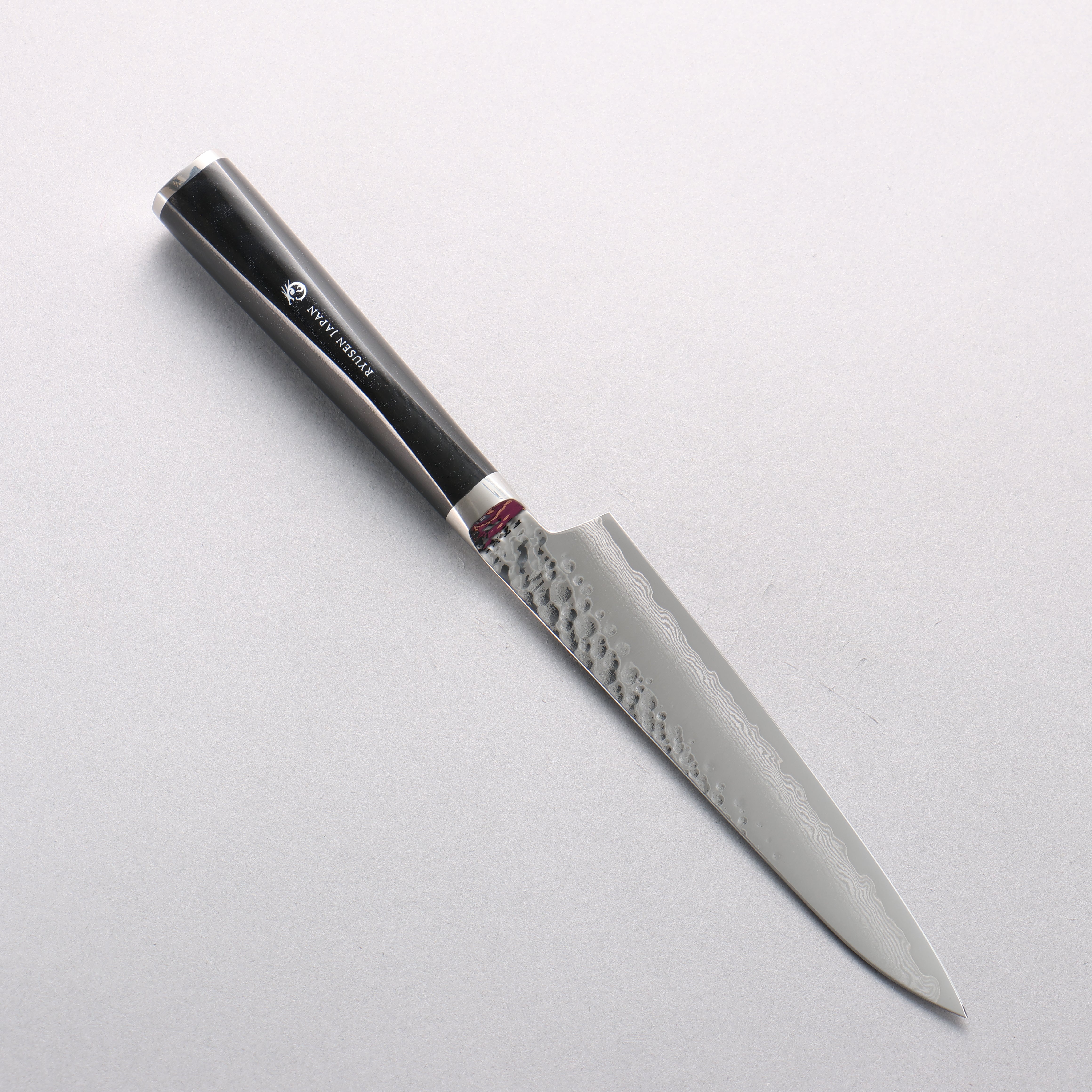 Ryusen Tanganryu VG10 67 Layer Damascus Petty-Utility 135mm Black Micarta Handle - Seisuke Knife