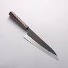 Isamitsu Abe Blue Super Hammered Black Finished Gyuto 210mm Pentagonal Shita Handle - Seisuke Knife - Slide 1