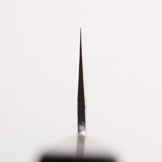 Isamitsu Abe Blue Super Hammered Black Finished Santoku 180mm Pentagonal Shitan Handle - Seisuke Knife