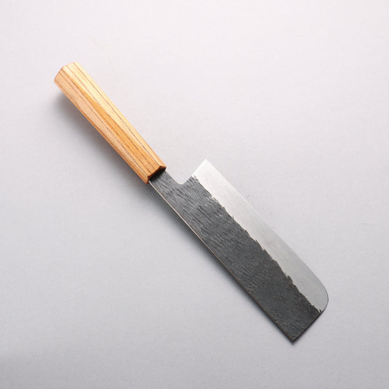 Isamitsu Abe White Steel No.1 Hammered Nakiri 165mm Pentagonal Keyaki Elm Handle - Seisuke Knife