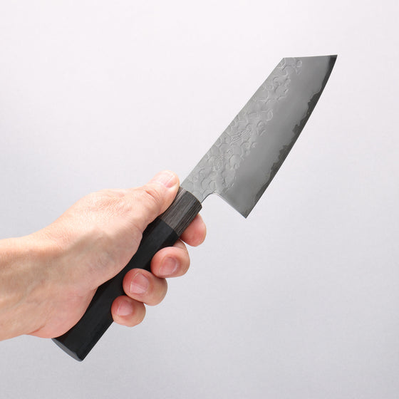 Hado Shiosai SG2 Hammered Small Bunka 135mm Black & Gray Wood Handle - Seisuke Knife