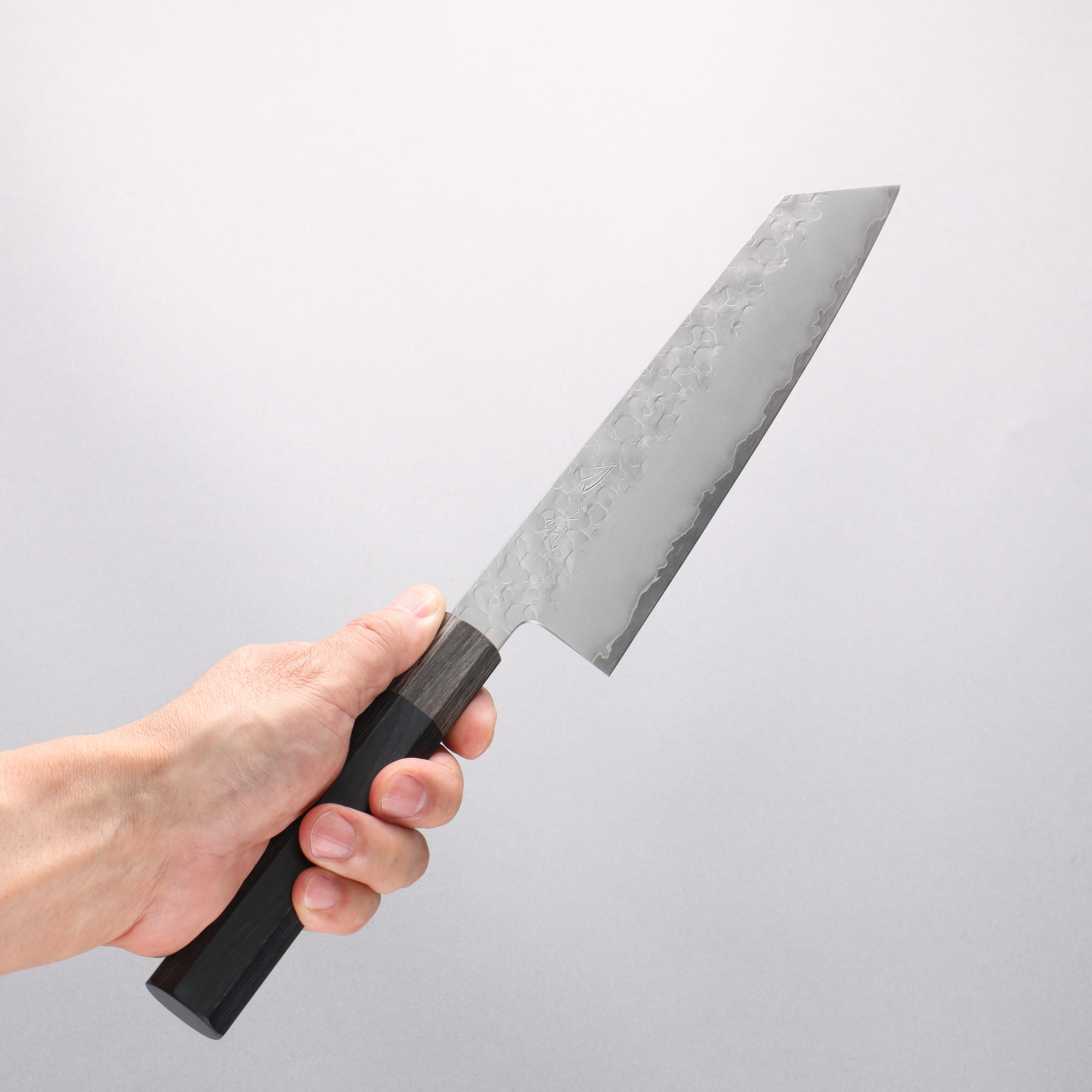 Hado Shiosai SG2 Hammered Kiritsuke Gyuto 210mm Black & Gray Wood Handle - Seisuke Knife