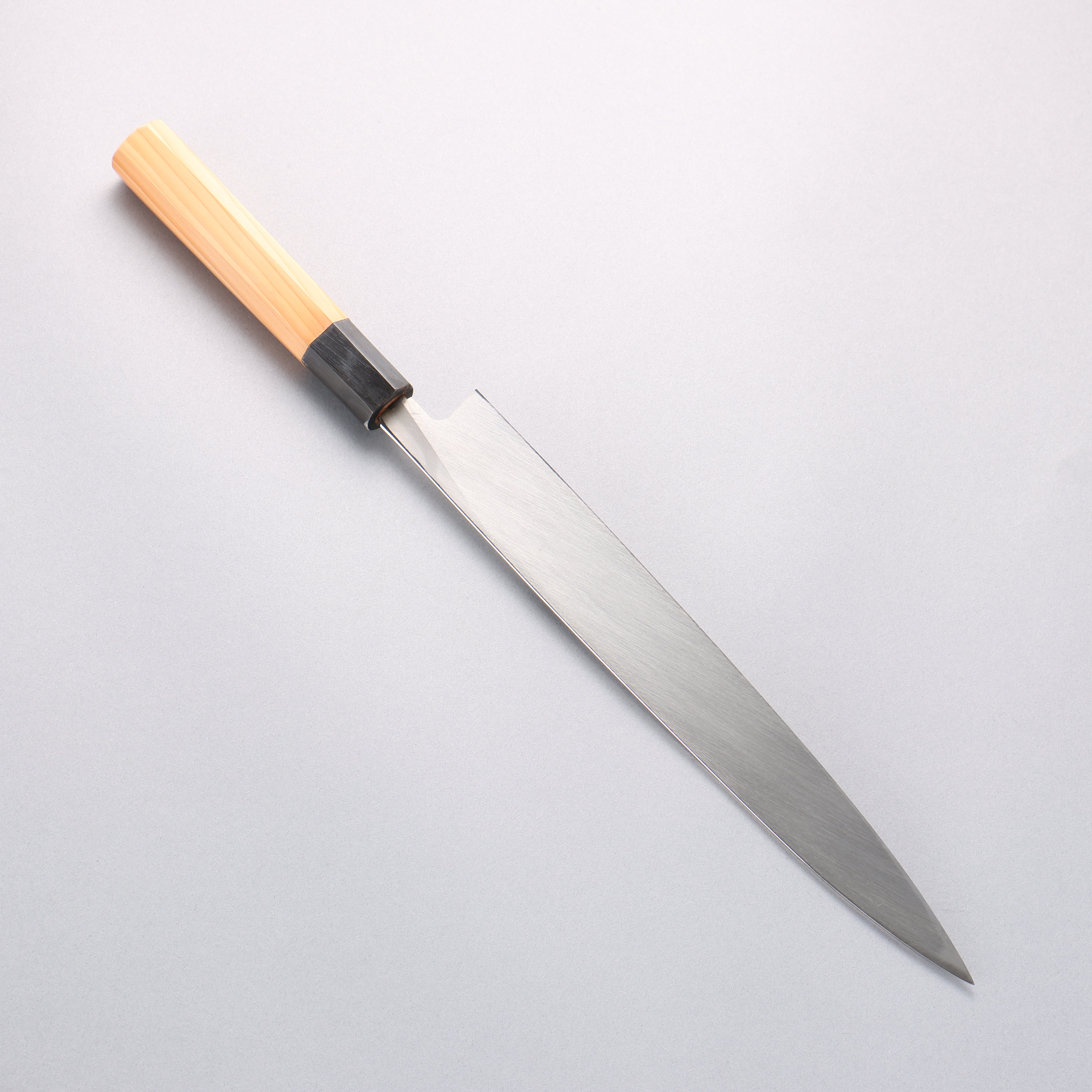 Sakai Takayuki INOX Hakugin Mirror Finish Yanagiba with Yew Wood Handle - Seisuke Knife